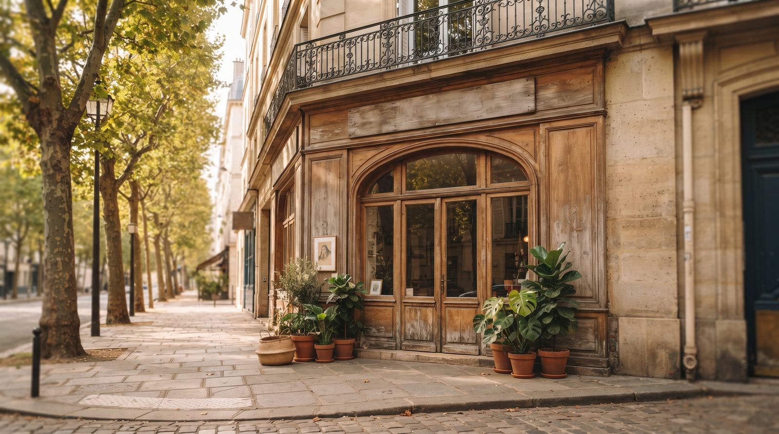 Agent immobilier — rue, contexte de quartier, sans adresse lisible (exemple MOTIONEST)