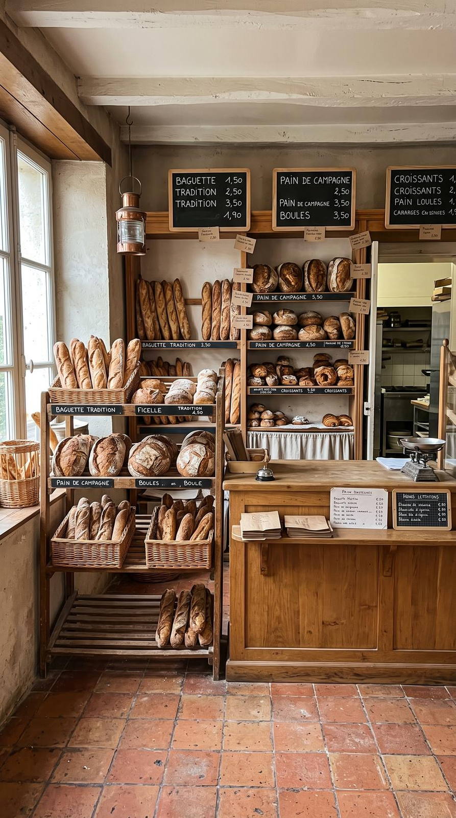Boulangerie-pâtisserie — variante Boulangerie de village, cadrage vertical 9:16 (exemple MOTIONEST)