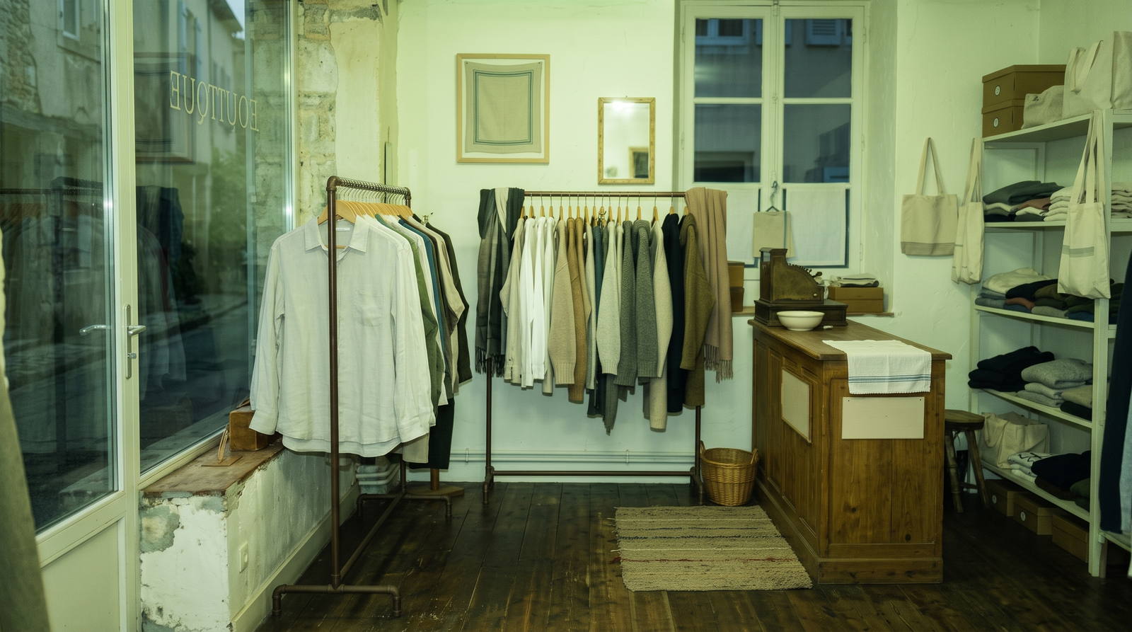 Boutique de vêtements — Avant : Photo téléphone (Comme vos clichés, avant le moteur)