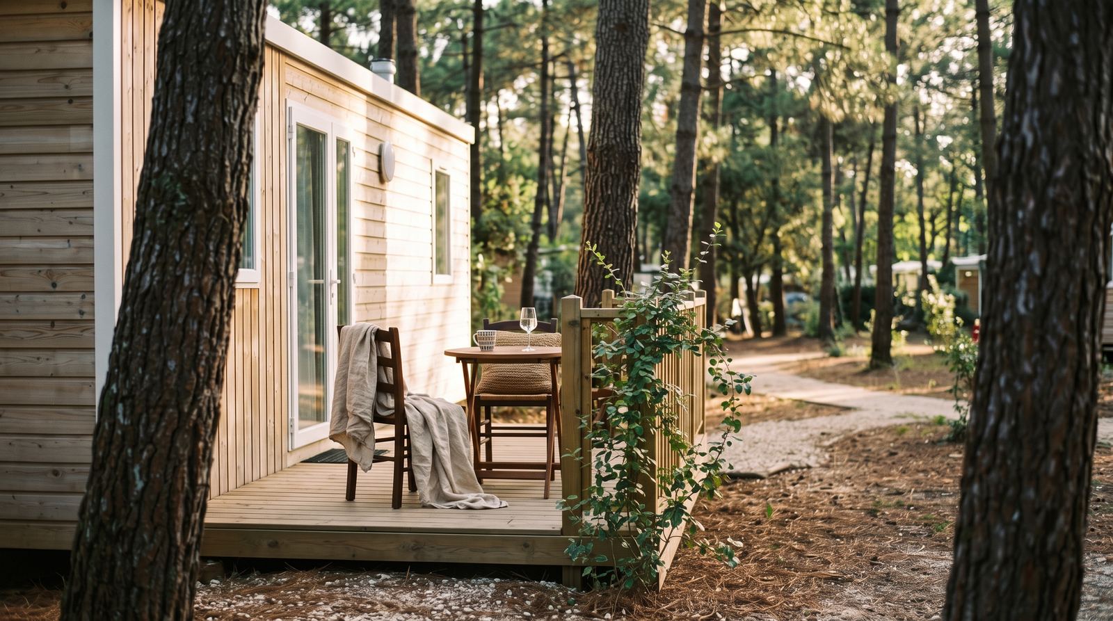 Bungalow & camping — terrasse, mobilier extérieur du lieu (exemple MOTIONEST)