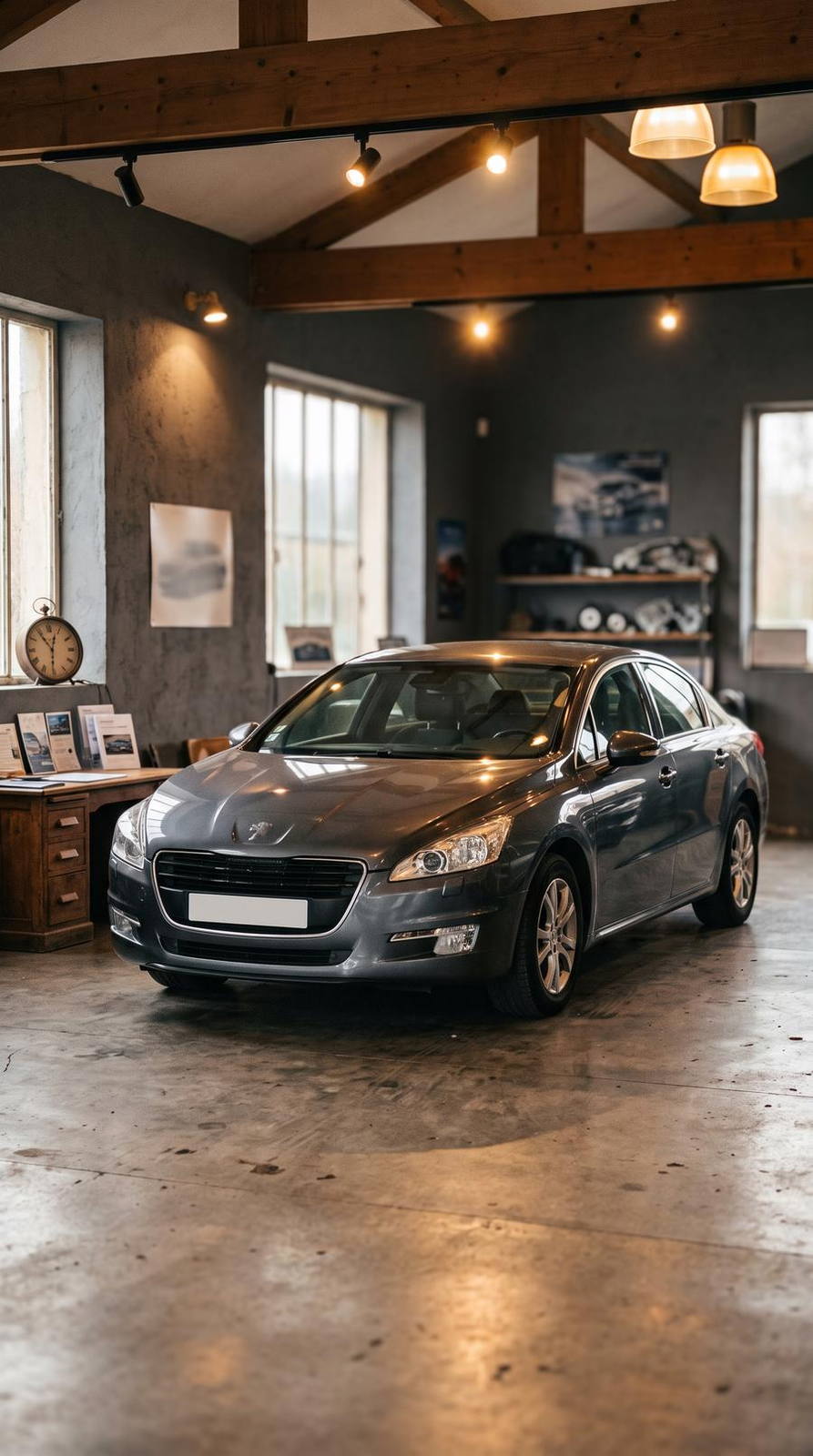Concession automobile — variante Occasions premium, cadrage vertical 9:16 (exemple MOTIONEST)