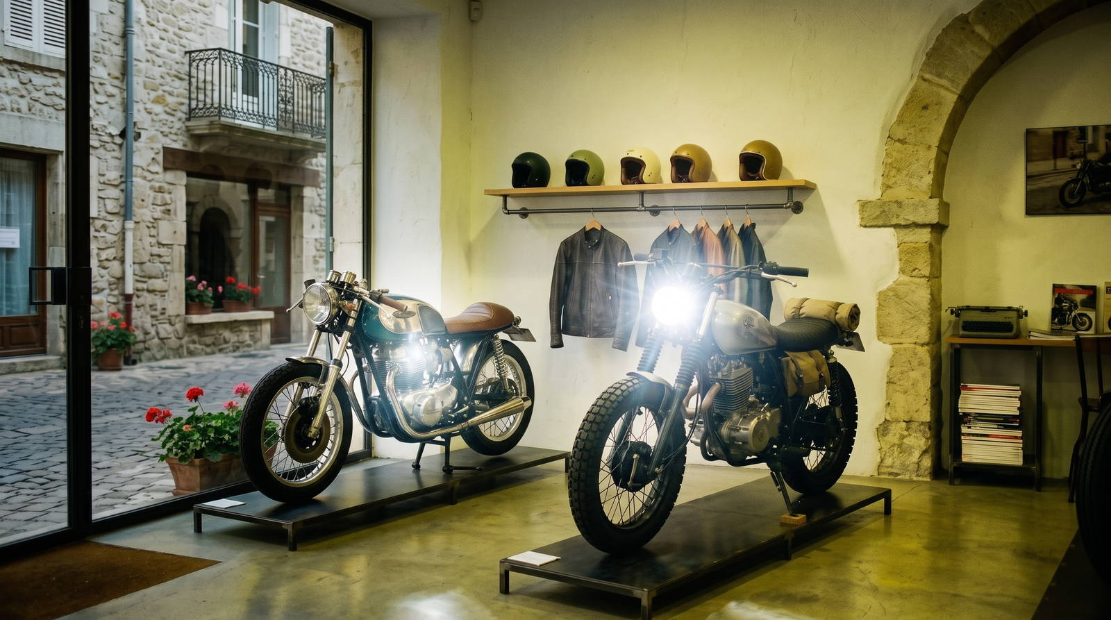 Magasin de motos — Avant : Photo téléphone (Comme vos clichés, avant le moteur)