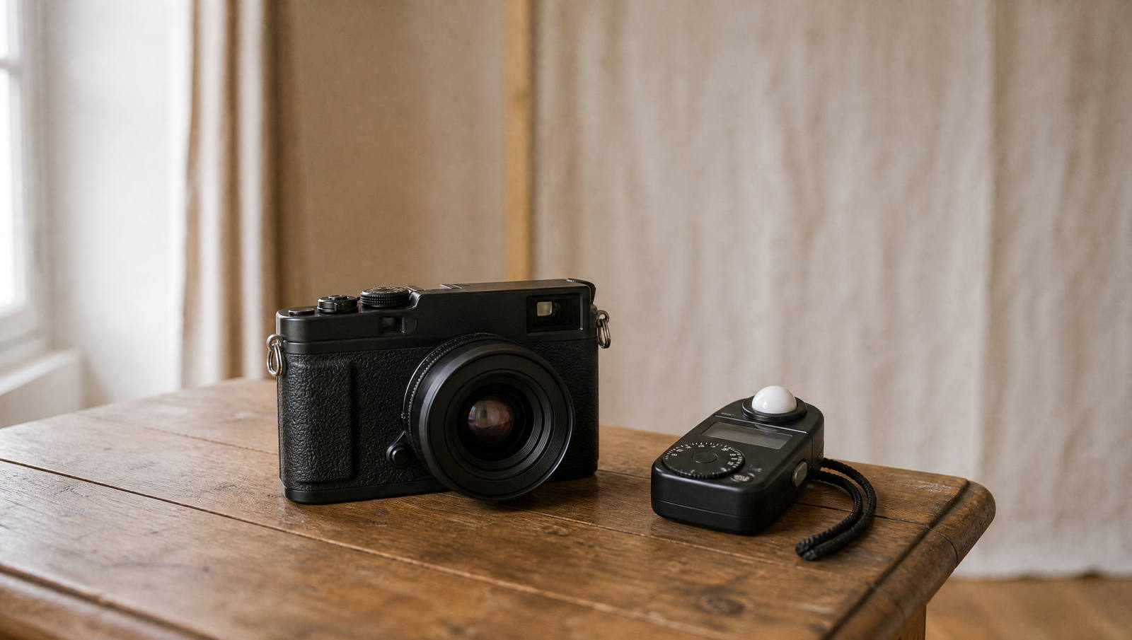 Photographe indépendant — matériel du studio, boîtier et accessoires de travail (exemple MOTIONEST)