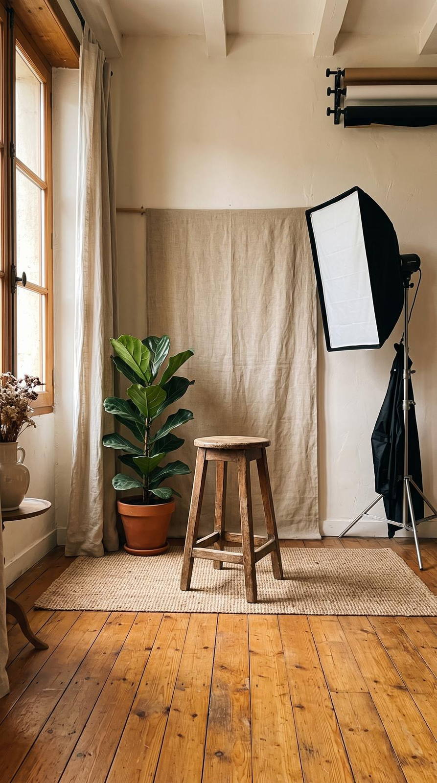 Photographe indépendant — variante Studio lumière du jour, cadrage vertical 9:16 (exemple MOTIONEST)