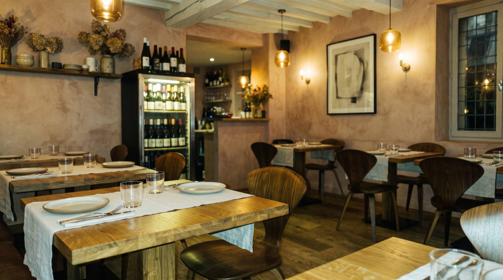 Restaurant branché — Avant : Photo téléphone (Comme vos clichés, avant le moteur)
