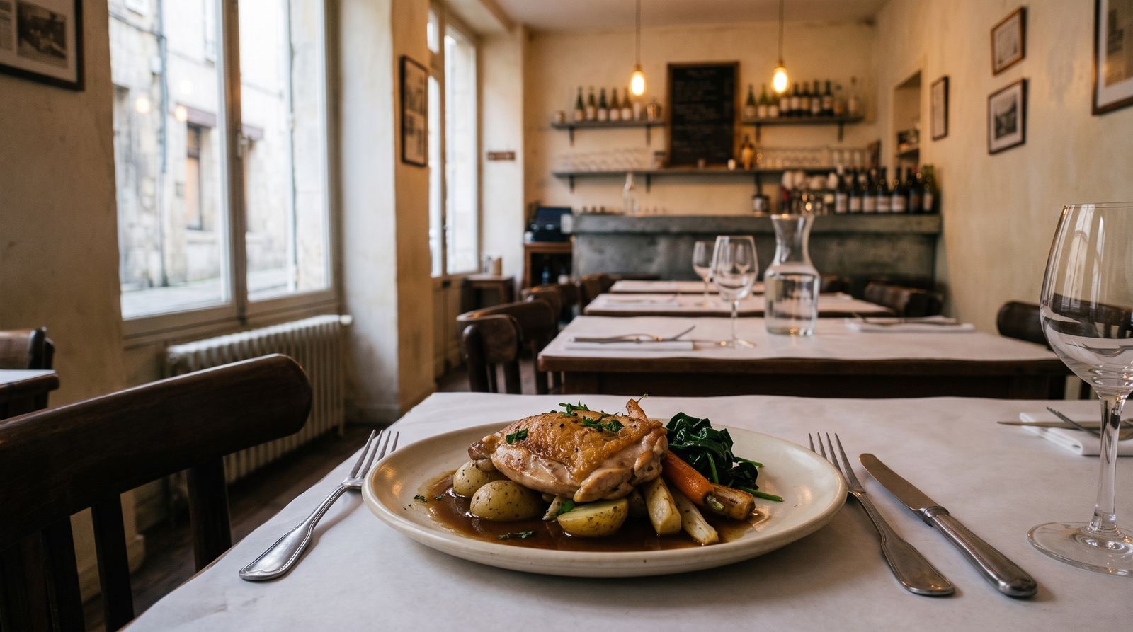Restaurant — plat signature, réellement à la carte (exemple MOTIONEST)