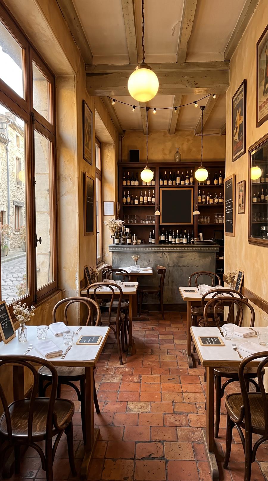 Restaurant — variante Bistrot de quartier, cadrage vertical 9:16 (exemple MOTIONEST)