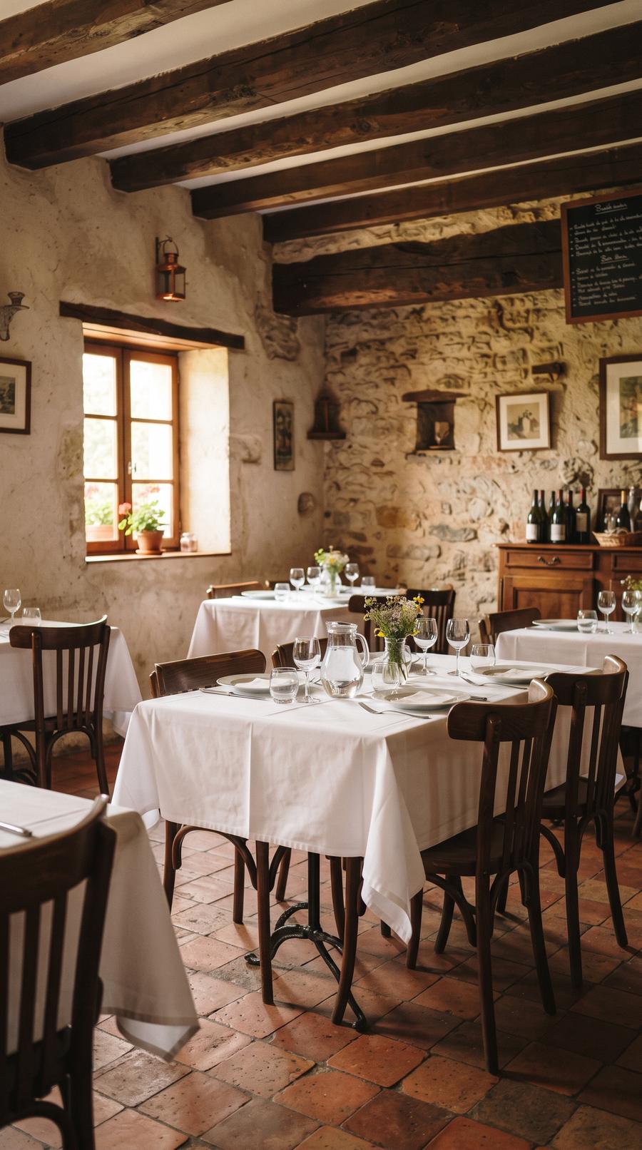 Restaurant — variante Table de terroir, cadrage vertical 9:16 (exemple MOTIONEST)
