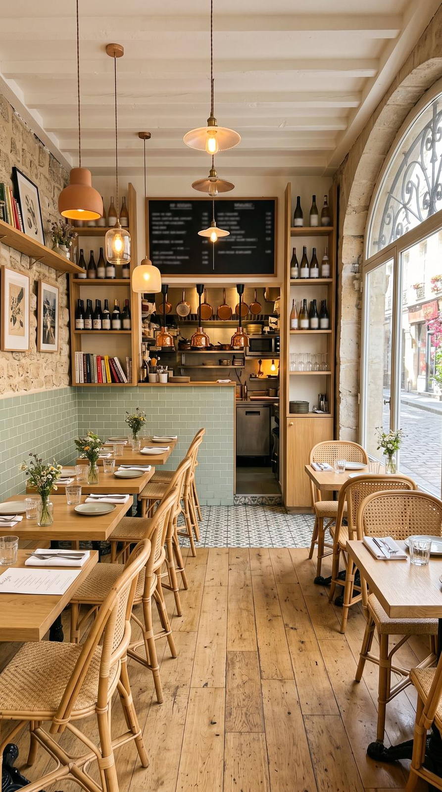 Restaurant — variante Cantine moderne, cadrage vertical 9:16 (exemple MOTIONEST)